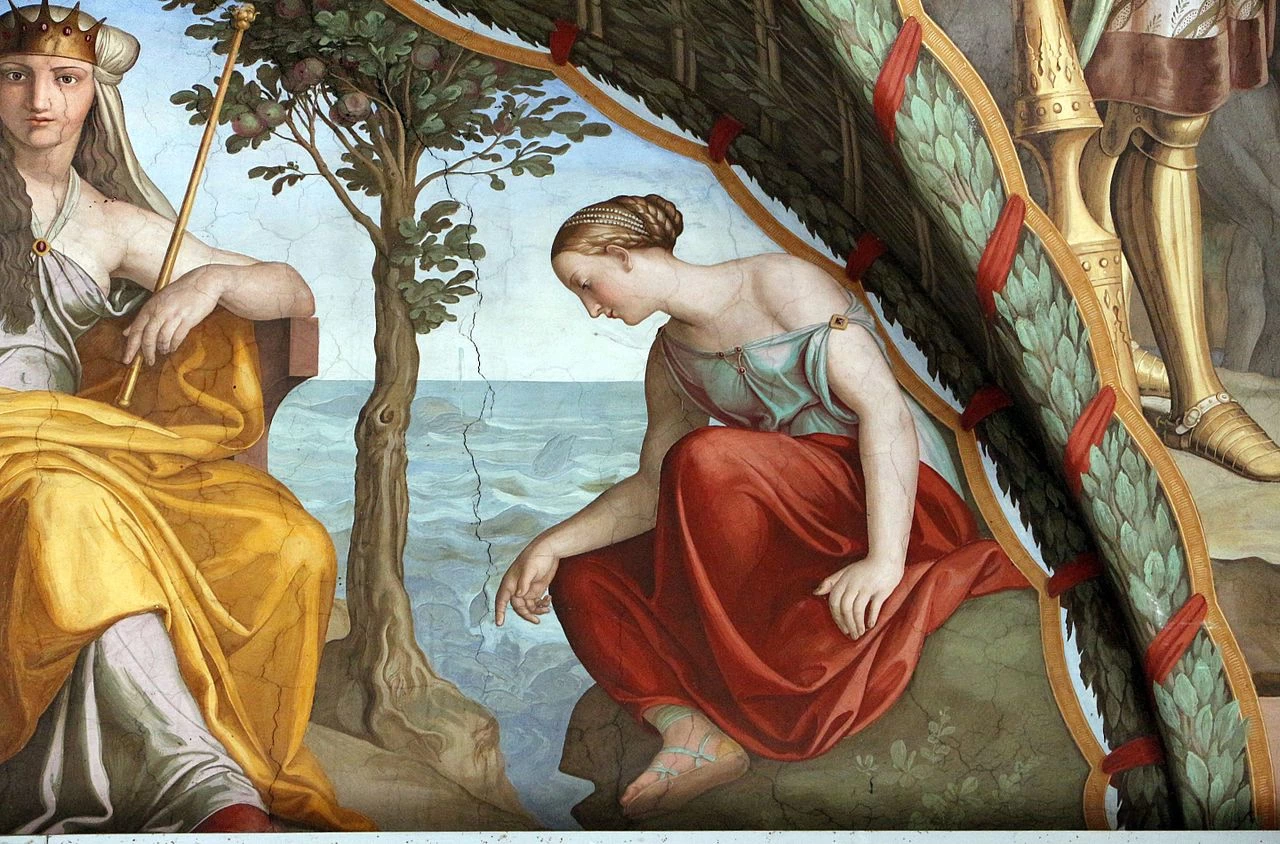 Affreschi di casa Massimo - atlante, melissa e alcina, Stanza di Ariosto, Villa Giustiniani Massimo, Roma, dettaglio